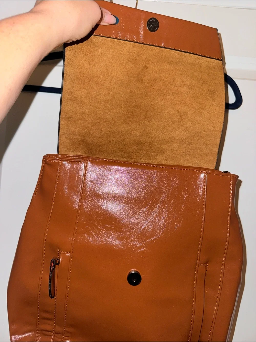 Tan (p)Leather Backpack - Sleek Everyday Bag